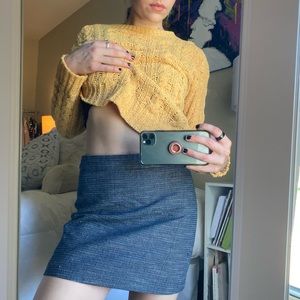 Blue/white stitched suit skirt, size 4